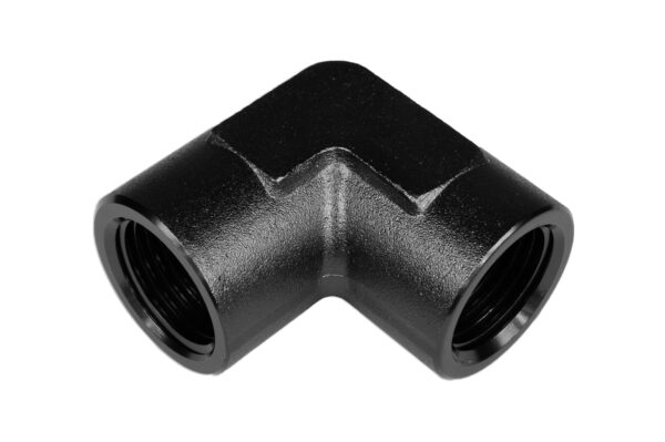 Adapter 1/2 NPT 90' female-female coupler hose fitting Black