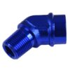 Adapter 1/4 NPT 45' female-male coupler hose fitting Blue
