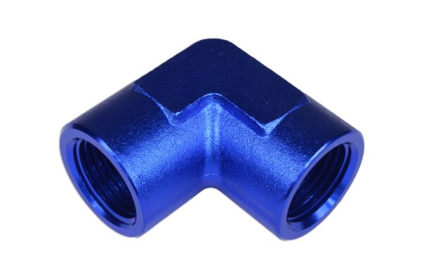 Adapter 1/4 NPT 90' female-female coupler hose fitting Blue