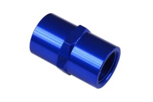 1/4 NPT to 1/4 NPT Straight Female Coupler Union Bush Oil Hose Fitting Adapter Blue