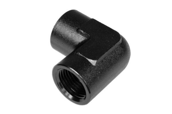 Adapter 1/8 NPT 90' female-female coupler hose fitting Black