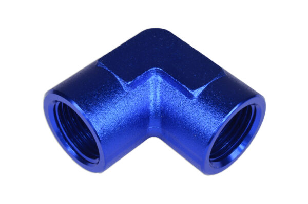 Adapter 1/8 NPT 90' female-female coupler hose fitting Blue