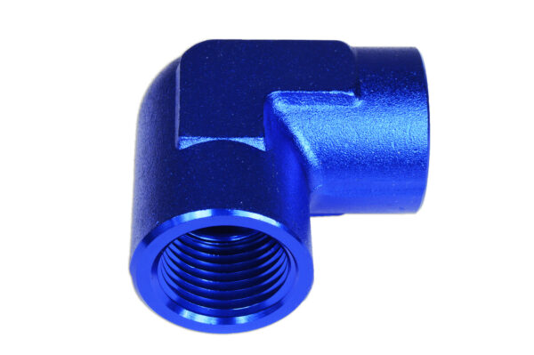 Adapter 1/8 NPT 90' female-female coupler hose fitting Blue