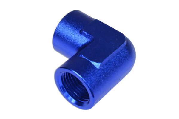 Adapter 1/8 NPT 90' female-female coupler hose fitting Blue