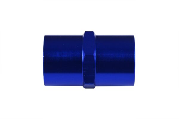 1/8 NPT to 1/8 NPT Straight Female Coupler Union Bush Oil Hose Fitting Adapter Blue