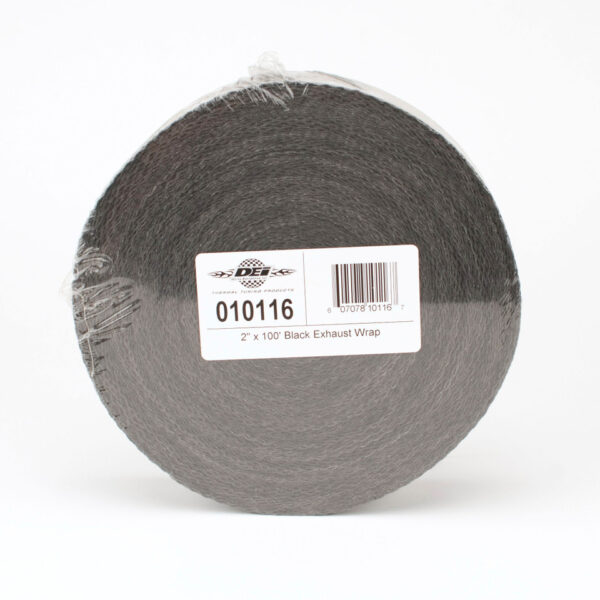 10116_53316 Black Glass Fiber Exhaust Wrap - 5cm x 30m (2" x 100') DEI-10116