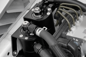 20-0256_Installed2 Dual Catch Can Kit PCV for Subaru WRX 15-21 Fluid Lock Radium Engineering