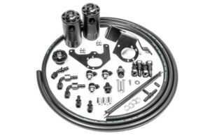 20-1564-FL Dual Catch Can Kit Radium Engineering for Cadillac CTS-V 2009-2015 Fluid Lock