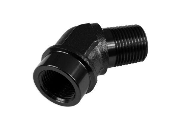Adapter 3/8 NPT 45' female-male coupler hose fitting Black