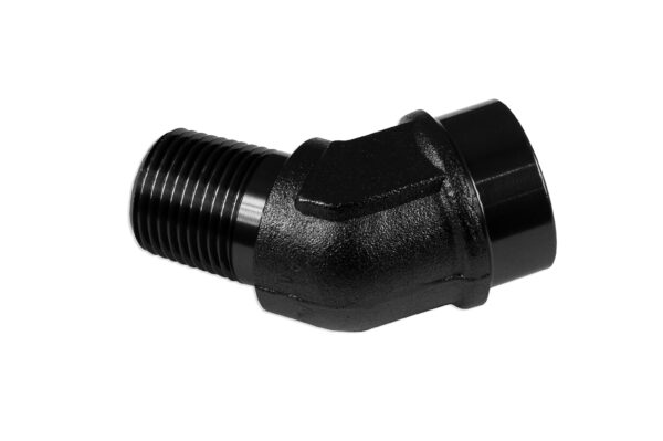 Adapter 3/8 NPT 45' female-male coupler hose fitting Black