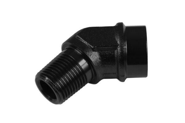 Adapter 3/8 NPT 45' female-male coupler hose fitting Black
