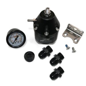 6-2000-FRB-108 DeatschWerks DWR2000 AFPR Pressure Gauge 10AN and 8AN Fittings Anodized Black