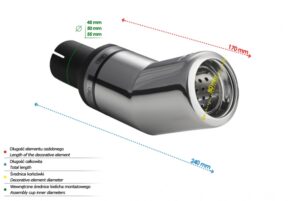 Universal Exhaust Tail Pipe Muffler Tip round 80mm lenght 170mm mounting diameter 45mm