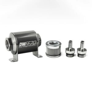 DeatschWerks In-Line Fuel Filter Kit 3/8IN 10 Micron 70mm