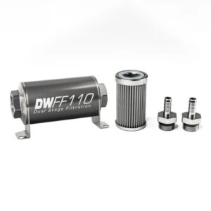 DeatschWerks In-Line Fuel Filter Kit 3/8IN 100 Micron 110mm