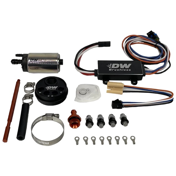 DeatschWerks In-Tank Pump Adapter and DW440 Brushless and Controller 440lph Fuel Pump for 3.5l Surge Tank