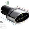 Universal Exhaust Tail Pipe Muffler Tip oval 120×80mm lenght 80mm mounting diameter 55mm