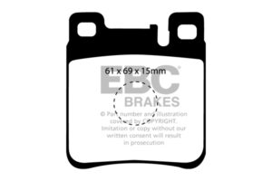 DP887 Brake Pads ULTIMAX2 EBC Brakes for Chrysler USA Crossfire Mercedes-Benz CLK C208 CLK200 Convertible CLK C208 CLK230K Convertible CLK C208 CLK320 CLK C208 CLK430 CLK C209 CLK500 W124 500 E W140 300 SE 2.8 W140 300 SE W140 300 SEL W140 300 SD Turbo W1