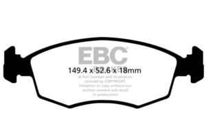 DPX2142 Brake Pads ULTIMAX2 EBC Brakes for Chrysler UK Ypsilon Fiat Panda Panda City Cross Panda Cross Lancia Ypsilon