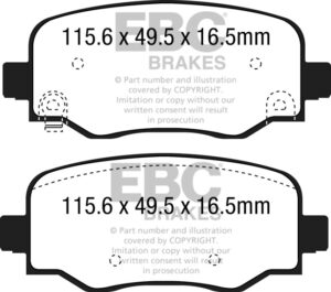 DPX2237 DPX2237 Brake Pads ULTIMAX2 EBC Brakes for Fiat 500X Jeep Compass MP Renegade Alfa Romeo Tonale Compass MP 4xe Renegade 4xe