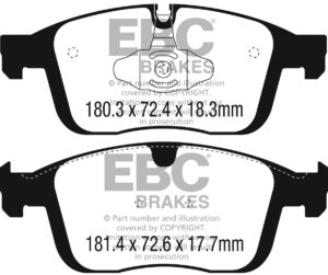 DPX2296 DPX2296 Brake Pads ULTIMAX2 EBC Brakes for Volvo XC60 T5 XC60 T6 XC60 D3 XC60 D4 XC60 D5