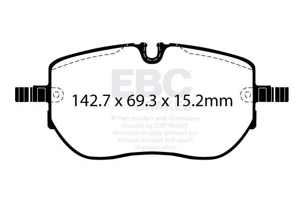 DPX2451_5 DPX2451 Brake Pads ULTIMAX2 EBC Brakes for Audi Q4 etron Q4 etron Sportback Q4 etron quattro Q4 etron quattro Sportback CUPRA Born Skoda Enyaq iV 50 Enyaq iV 60 Enyaq iV 80 Volkswagen ID4 ID4 GTX ID5 ID5 GTX