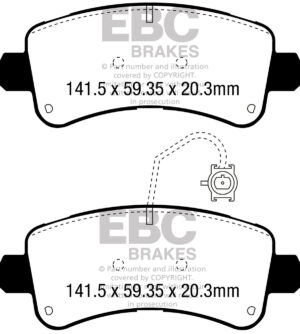 DPX3060 Brake Pads ULTIMAX2 EBC Brakes for Citroen COMMERCIAL Jumper 35 Fiat COMMERCIAL Ducato 35 Peugeot COMMERCIAL Boxer 335 Jumper Relay Relay 35 Ducato Opel Movano VAUXHALL COMMERCIAL Movano