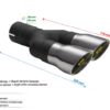 Universal Exhaust Tail Pipe Muffler Tip round 60mm lenght 170mm mounting diameter 50mm
