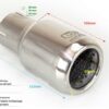 Universal Exhaust Tail Pipe Muffler Tip round 80mm lenght 110mm mounting diameter 65mm