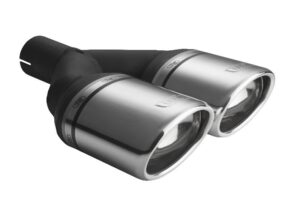 N2-27P_1 Universal Exhaust Tail Pipe Muffler Tip oval 120×80mm lenght 250mm mounting diameter 55mm