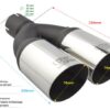 Universal Exhaust Tail Pipe Muffler Tip round 76mm lenght 230mm mounting diameter 50mm
