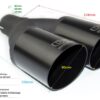 Universal Exhaust Tail Pipe Muffler Tip round 80mm lenght 210 mm mounting diameter 55mm