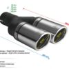 Universal Exhaust Tail Pipe Muffler Tip round 70mm lenght 200mm mounting diameter 45mm