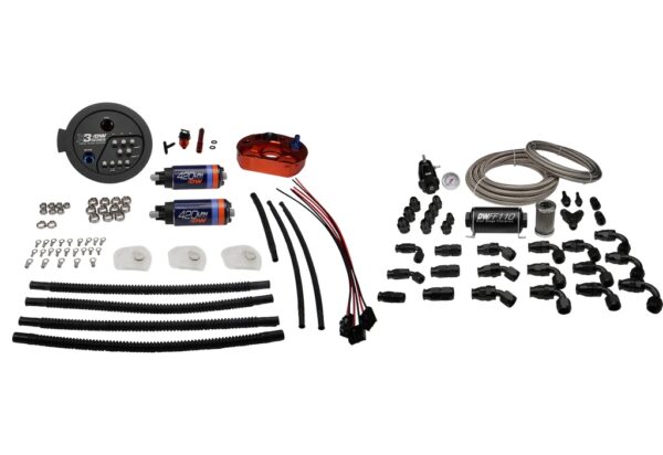 Fuel Pump Module X3 Series with DW420 Pumps PTFE Returne Plumbing Kit DeatschWerks Toyota Supra A90 / BMW M3 / M4