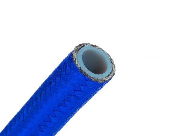 AN10 12,7mm (1/2") Nylon braided PTFE teflon fuel hose blue