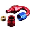 AN -10 AN10 JIC 180' Degree PTFE Fuel Oil Fitting hose end Red