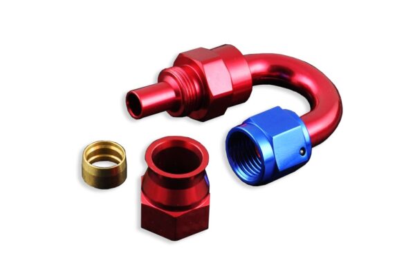 AN -10 AN10 JIC 180' Degree PTFE Fuel Oil Fitting hose end Red
