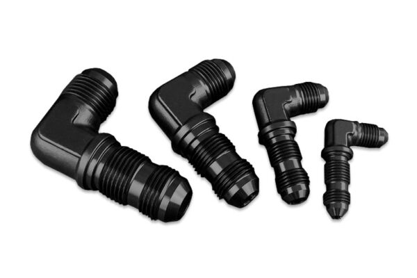 Adapter AN10 JIC bulkhead 90' male fuel hose fitting Black