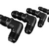 Adapter AN10 JIC bulkhead 90' male fuel hose fitting Black