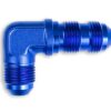 Adapter AN10 JIC bulkhead 90' male fuel hose fitting Blue