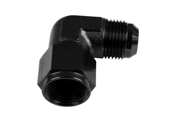 Adapter AN10 90' female-male coupler hose fitting Black