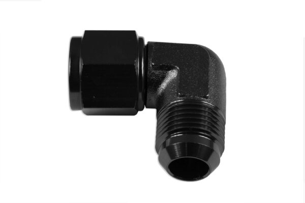 Adapter AN10 90' female-male coupler hose fitting Black
