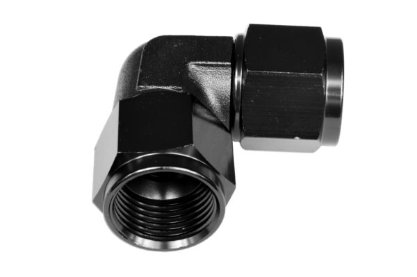 Adapter AN10 90' female-female coupler hose fitting Black