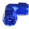 Adapter AN10 90' female-female coupler hose fitting Blue