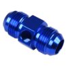 AN10 AN- 10 Adapter male-male with Inline port 1/8 NPT Fuel Oil Pressure Blue