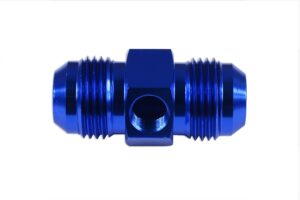 AN10 AN- 10 Adapter male-male with Inline port 1/8 NPT Fuel Oil Pressure Blue