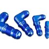 Adapter AN12 JIC bulkhead 90' male fuel hose fitting Blue
