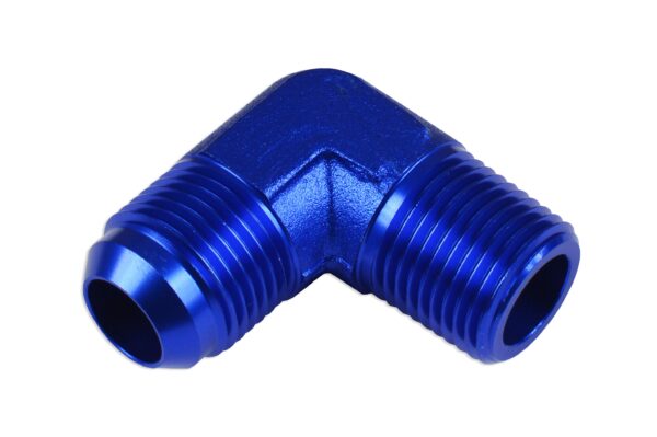 Adapter AN4-1/4 NPT 90' male-male coupler hose fitting Blue