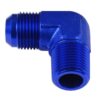 Adapter AN4-1/4 NPT 90' male-male coupler hose fitting Blue
