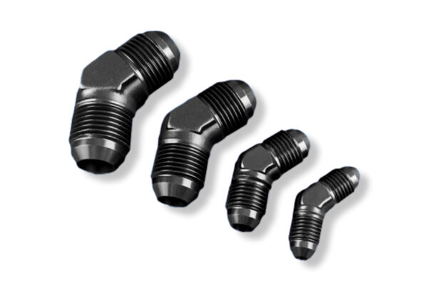 Adapter AN4 45' male-male coupler hose fitting Black